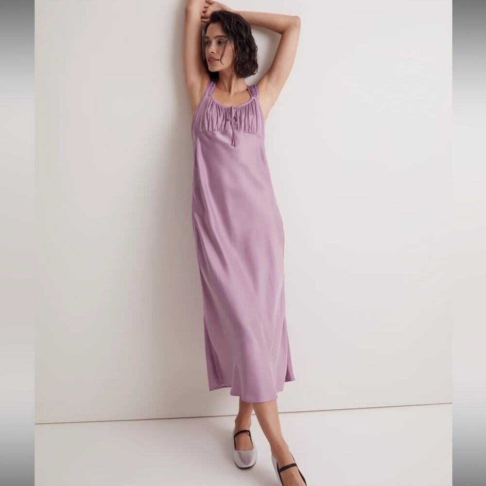 MADEWELL Square Neck Midi Dress Lilac 6 NWT* - Picture 4 of 8